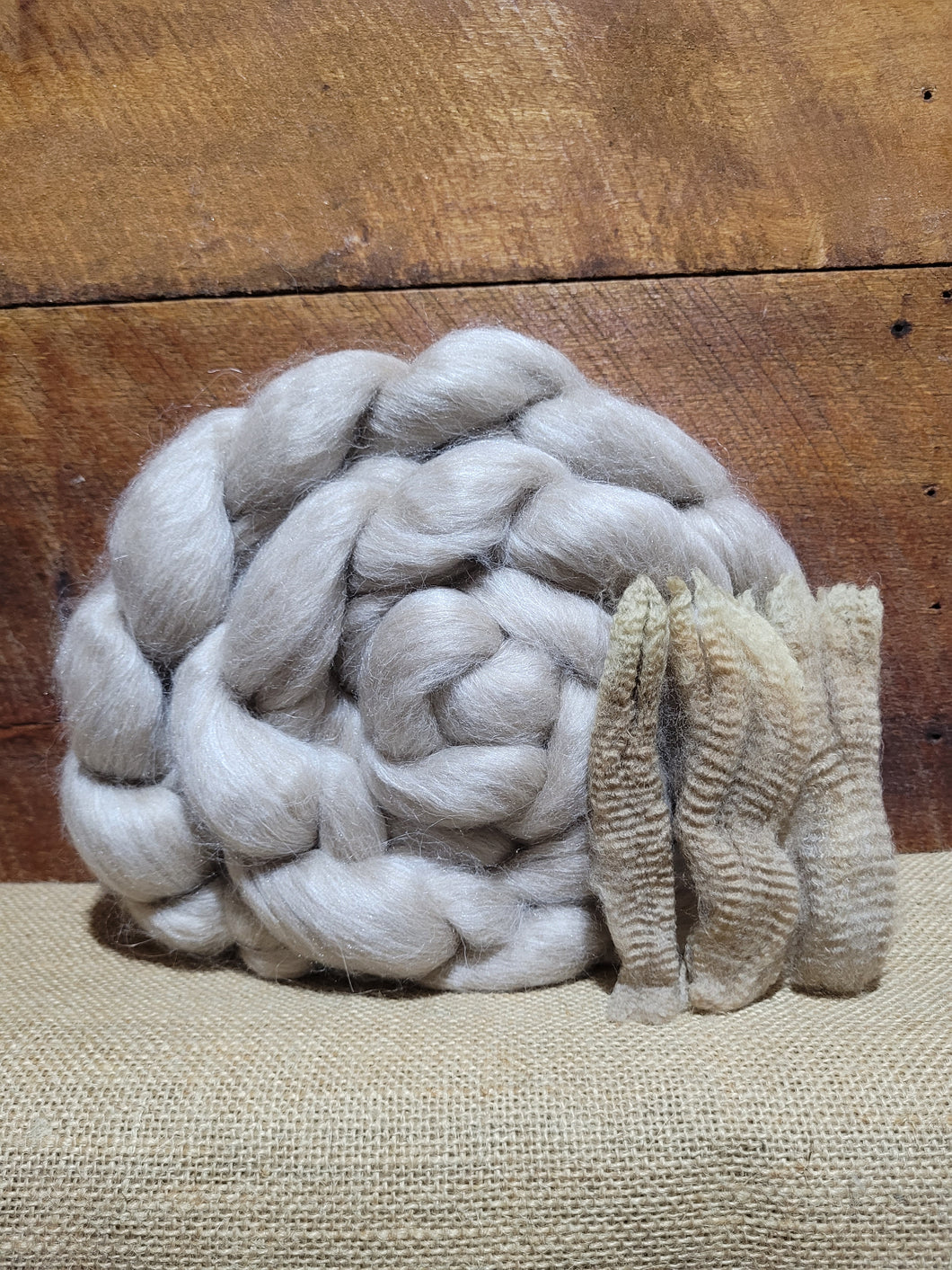 Fudge Haunui with White Baby Alpaca and Mulberry Silk Blend